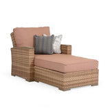 Get Away Outdoor Wicker Chaise and a Half in Sandstone Model 641818SSTWTK