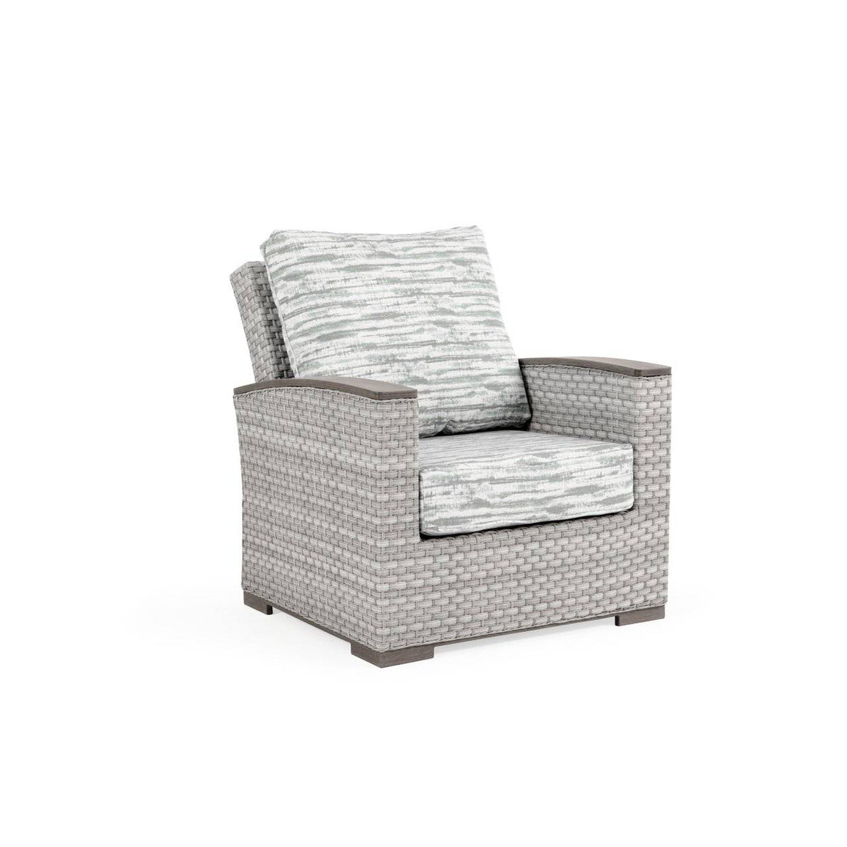 Get Away Outdoor Wicker Club Chair in Pebblestone Model 641805PST