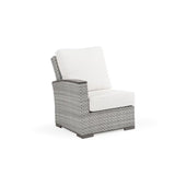 Get Away Outdoor Wicker Left Facing (LF) Arm Reclining Chair in Pebblestone Model 641801LPST