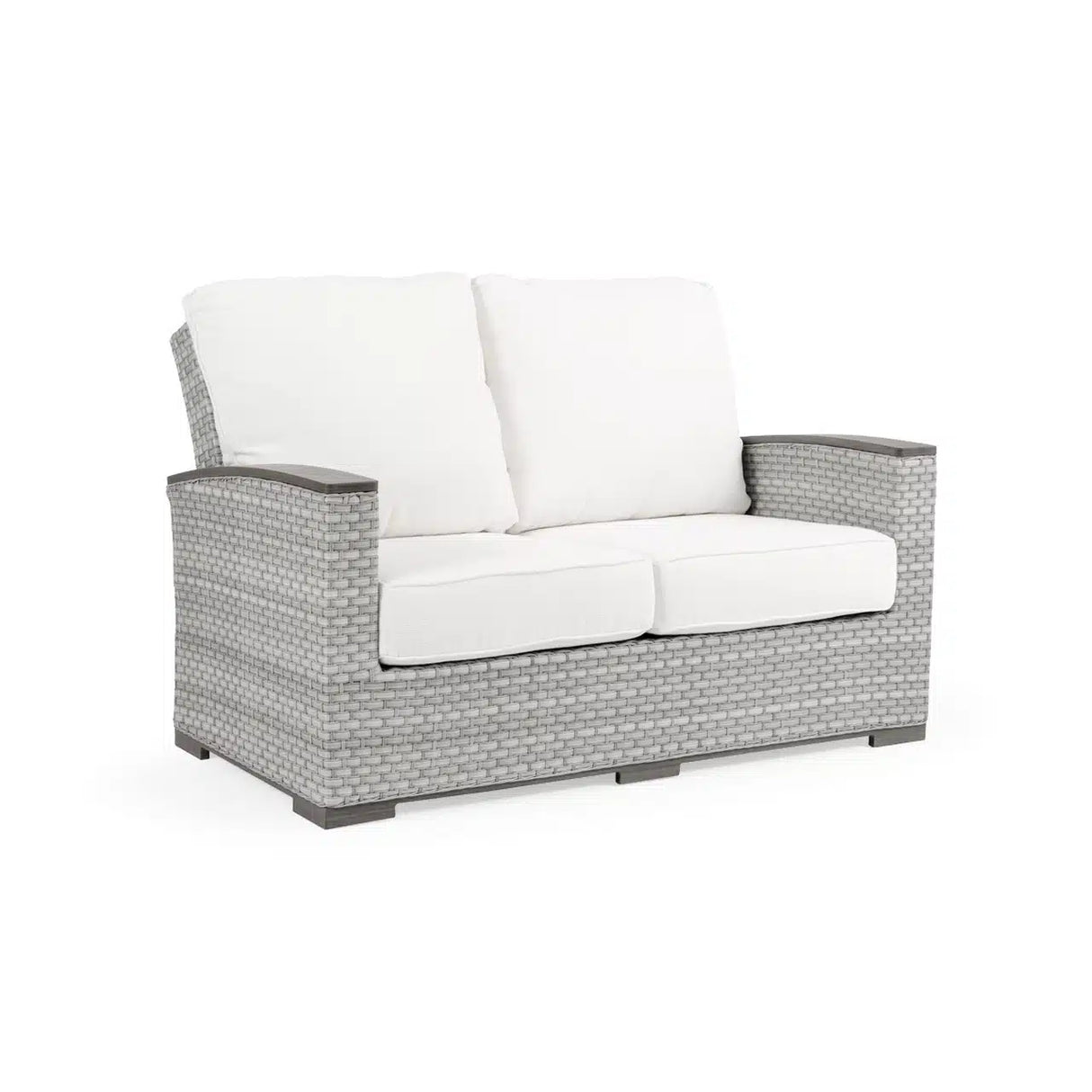 Get Away Outdoor Wicker Loveseat in Pebblestone Model 641802PST