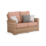 Get Away Outdoor Wicker Loveseat in Sandstone Model 641802SSTWTK