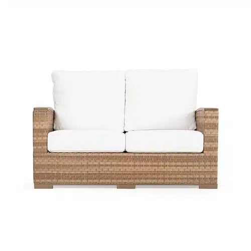 Get Away Outdoor Wicker Loveseat in Sandstone Model 641802SSTWTK