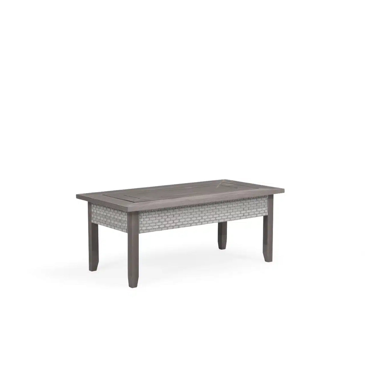 Get Away Outdoor Wicker Rectangle Cocktail Table in Pebblestone Model 641829PST