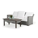 Get Away Outdoor Wicker Reclining Back Club Chair in Pebblestone Model 641892PSTVWN