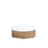 Get Away Outdoor Wicker Round Ottoman in Sandstone Model 641814SSTWTK
