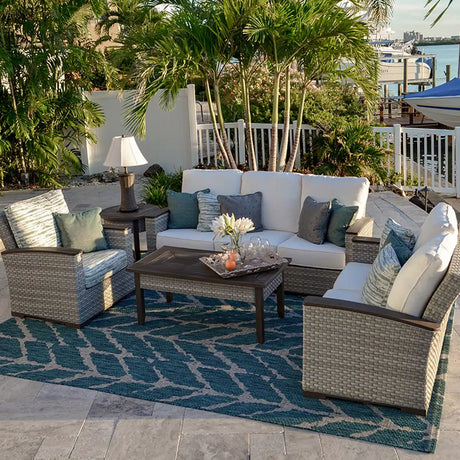 Get Away Outdoor Wicker Swivel Glider in Pebblestone Model 641807PST