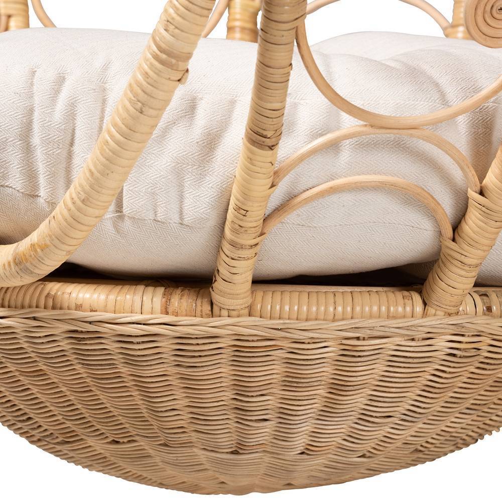 Laguna Modern Bohemian Natural Brown Rattan Hanging Chair