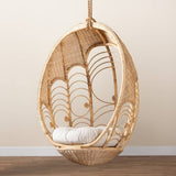 Laguna Modern Bohemian Natural Brown Rattan Hanging Chair