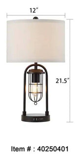 Coastal Harbor Bronze Set-of-2 Lamps with USB Port