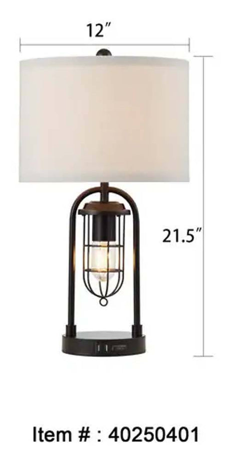Coastal Harbor Bronze Set-of-2 Lamps with USB Port