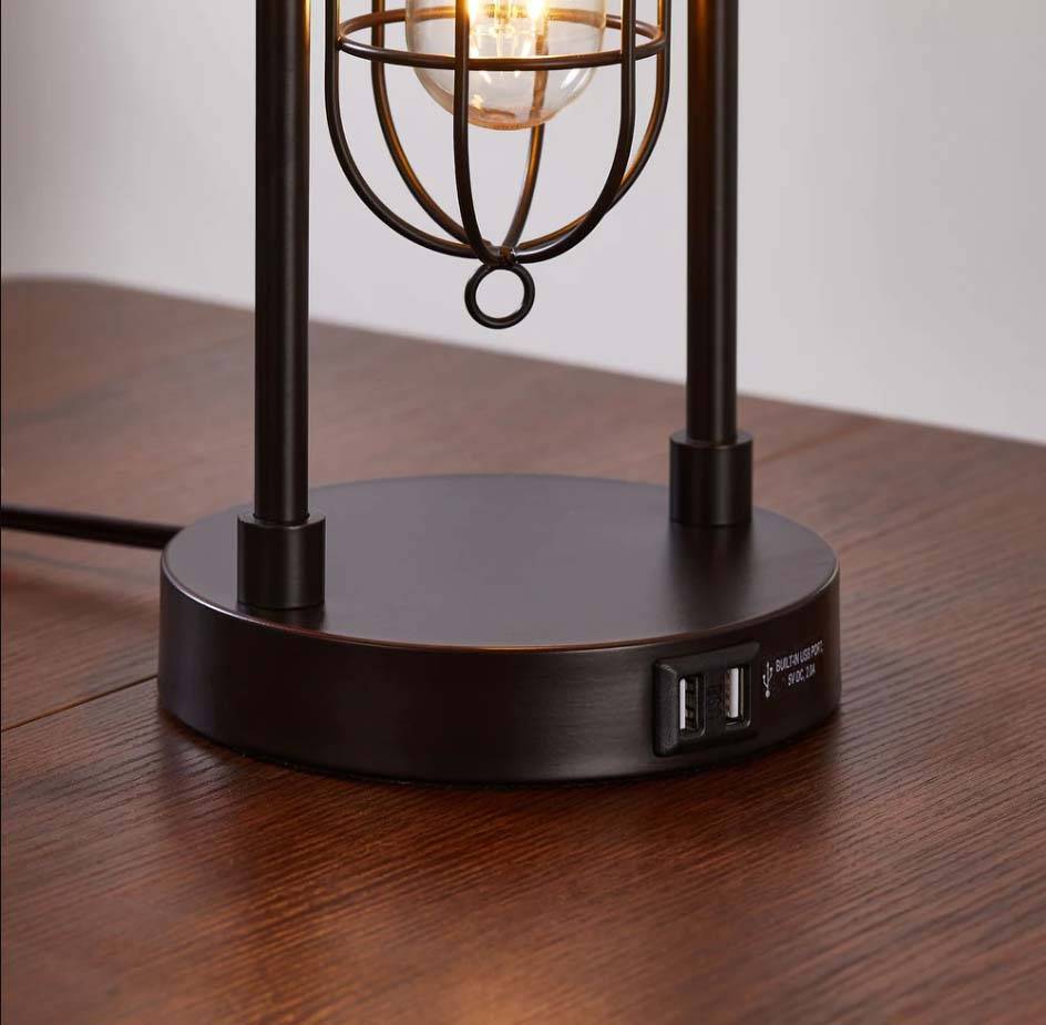 Coastal Harbor Bronze Set-of-2 Lamps with USB Port