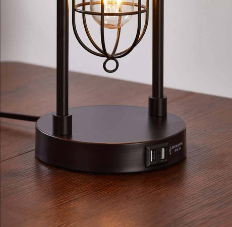 Coastal Harbor Bronze Set-of-2 Lamps with USB Port