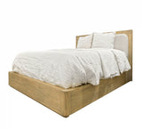 Heartford King Platform Solidwood Bed w/ Upholstered Headboard Model FL-B266KBED-UPH-WNAT By Seawinds Trading