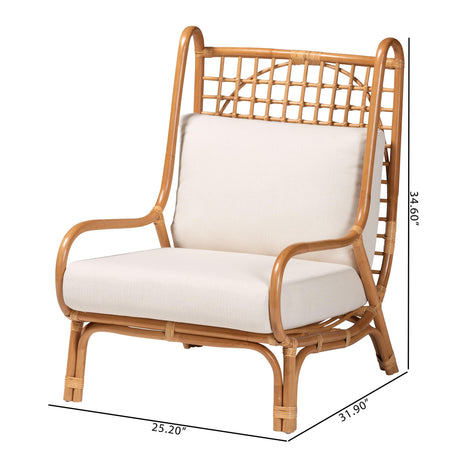 Selina Bohemian Light Honey Rattan Accent Chair by Wicker Fair