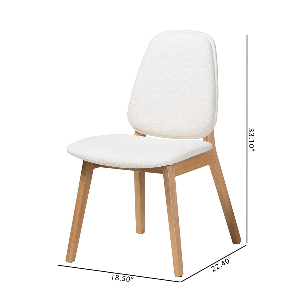 Hudson Boucle Upholstered Dining Chair Set of 2 by Wicker Fair