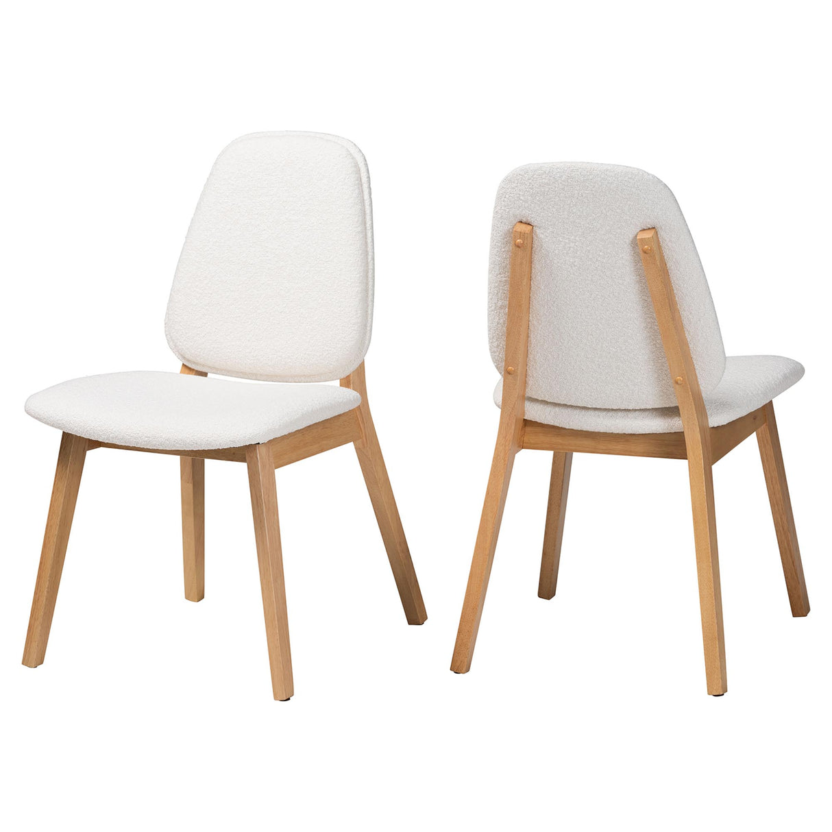 Hudson Boucle Upholstered Dining Chair Set of 2 by Wicker Fair