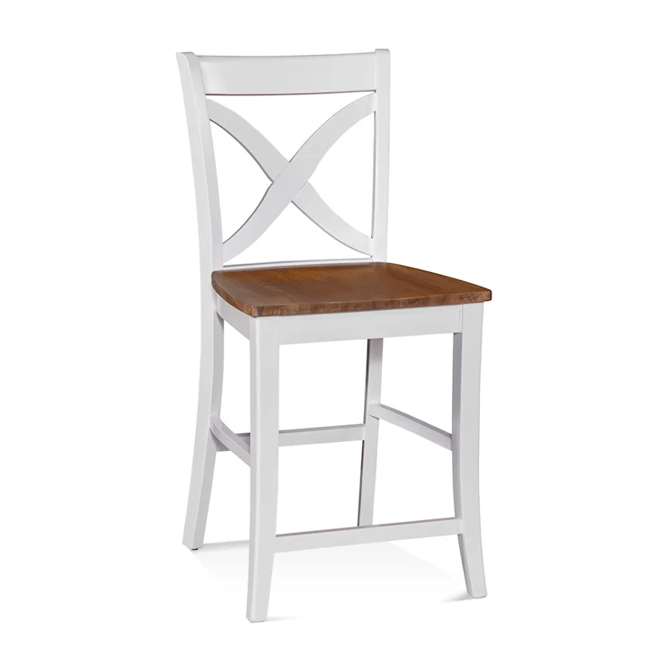 Hues Custom Finish Counter Stool with Wood Seat by Braxton Culler Made in the USA Model 1064-012WS
