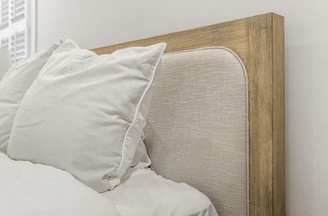 Heartford King Upholstered Solidwood Headboard Model FL-B26641-UPH-WNAT By Seawinds Trading