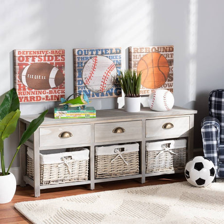 Ivory Coast Wicker Fair Entryway and Storage Bench