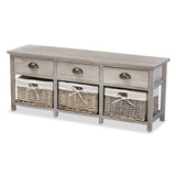 Ivory Coast Wicker Fair Entryway and Storage Bench