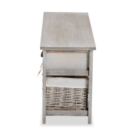Ivory Coast Wicker Fair Entryway and Storage Bench