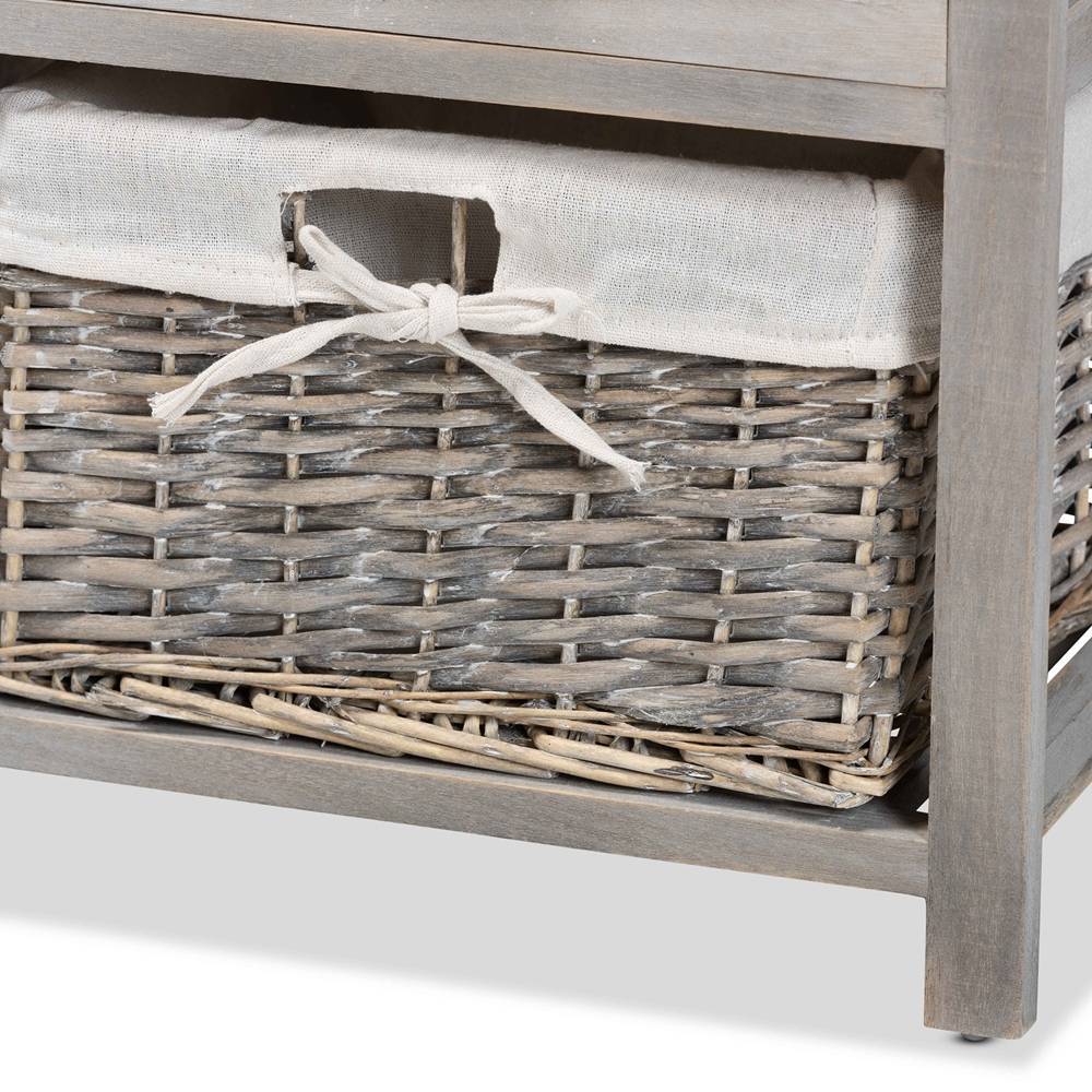 Ivory Coast Wicker Fair Entryway and Storage Bench