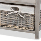 Ivory Coast Wicker Fair Entryway and Storage Bench