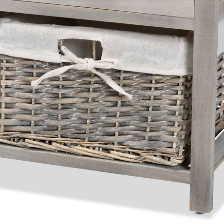 Ivory Coast Wicker Fair Entryway and Storage Bench