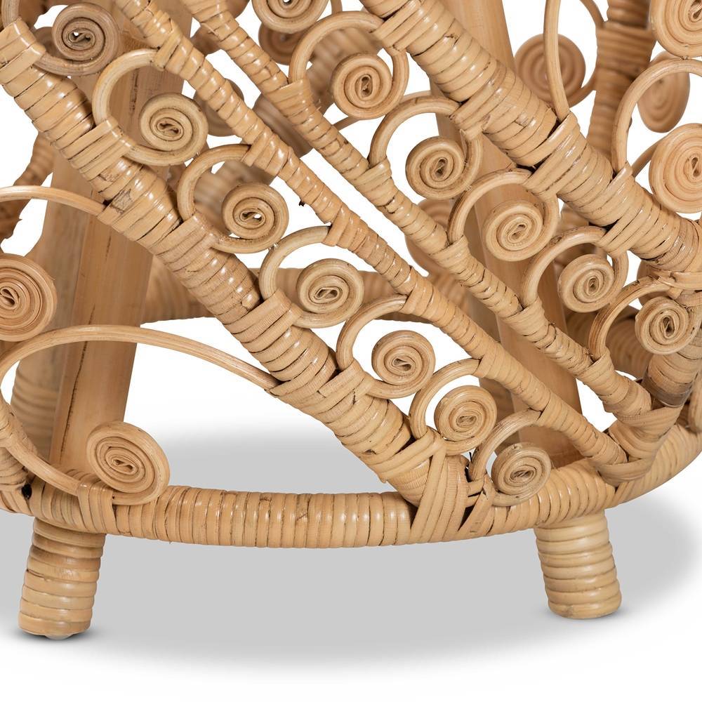 Intricate Wicker Fair Rattan Living Room End Table