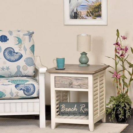 Islamorada Coastal Style End Table B23302-DAPGREY By Seawinds Trading