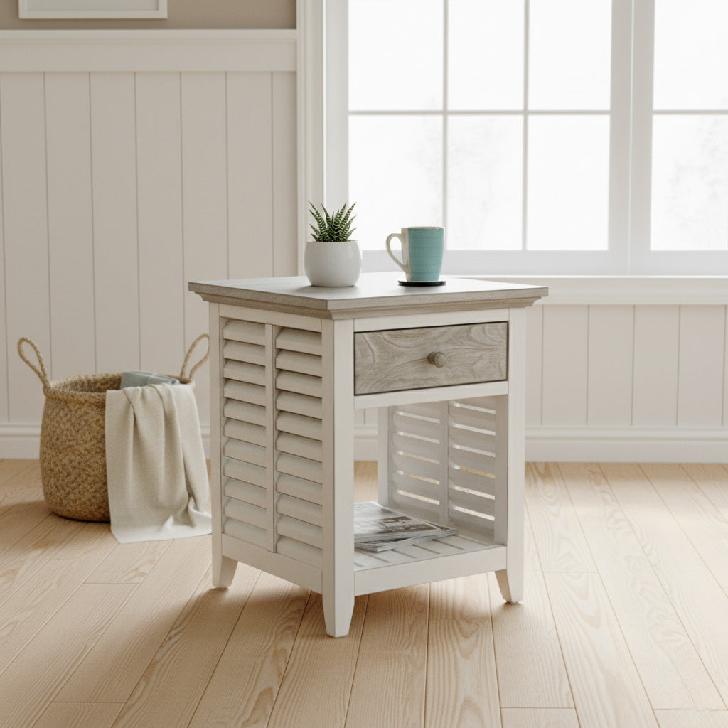 Islamorada Coastal Style End Table B23302-DAPGREY By Seawinds Trading