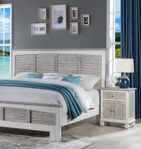 Islamorada Coastal Style 2 Pc Bedroom Set includes Queen Headboard and Nightstand Model B233340-2PC-SET By Seawinds Trading