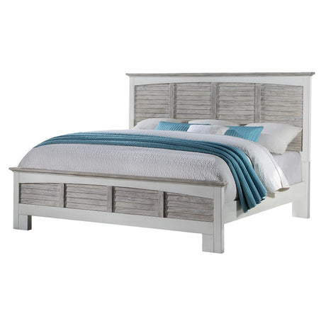 Nantucket Coastal Style Queen Complete Bed by Wicker Fair