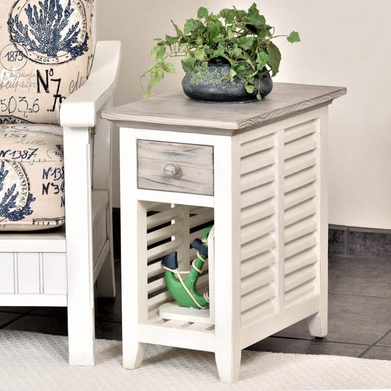 Islamorada Coastal Style Chairside Table B23305-DAPGREY By Seawinds Trading