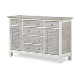 Islamorada Coastal Style 3 Pc Bedroom Set with Dresser-Mirror and Upright Chest Model B23336-5set By Seawinds Trading