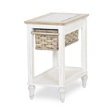 Island Breeze Coastal 1-Basket Chairside Table in White Stain Model B59109-WD/WH By Seawinds Trading