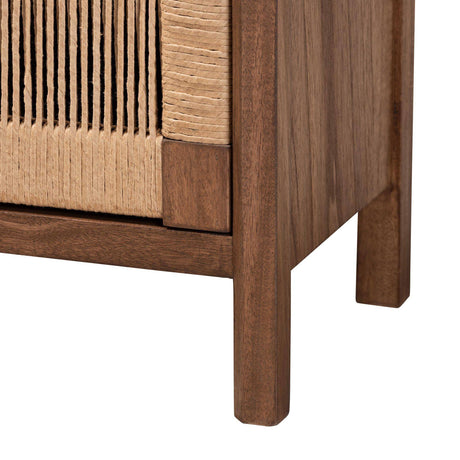 Issa Wicker Fair Rope Weave and Wood Nightstand