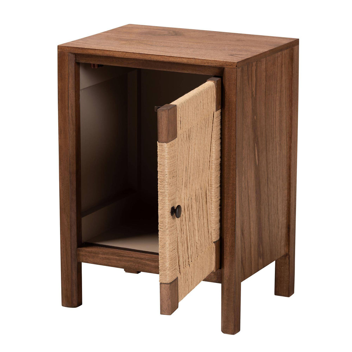 Issa Wicker Fair Rope Weave and Wood Nightstand