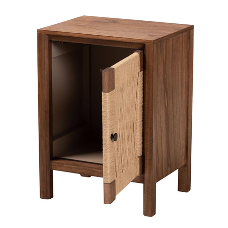 Issa Wicker Fair Rope Weave and Wood Nightstand