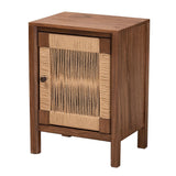 Issa Wicker Fair Rope Weave and Wood Nightstand