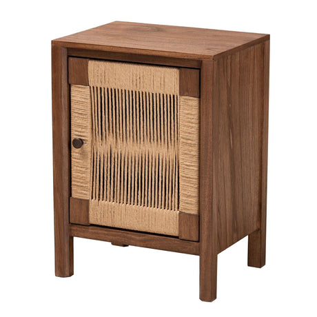 Issa Wicker Fair Rope Weave and Wood Nightstand