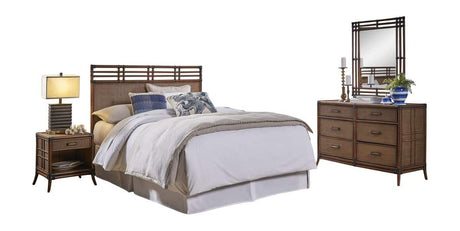 Jamaica Queen or King Rattan Wicker Headboard Model 1103-5665-ATQ by Hospitality Rattan