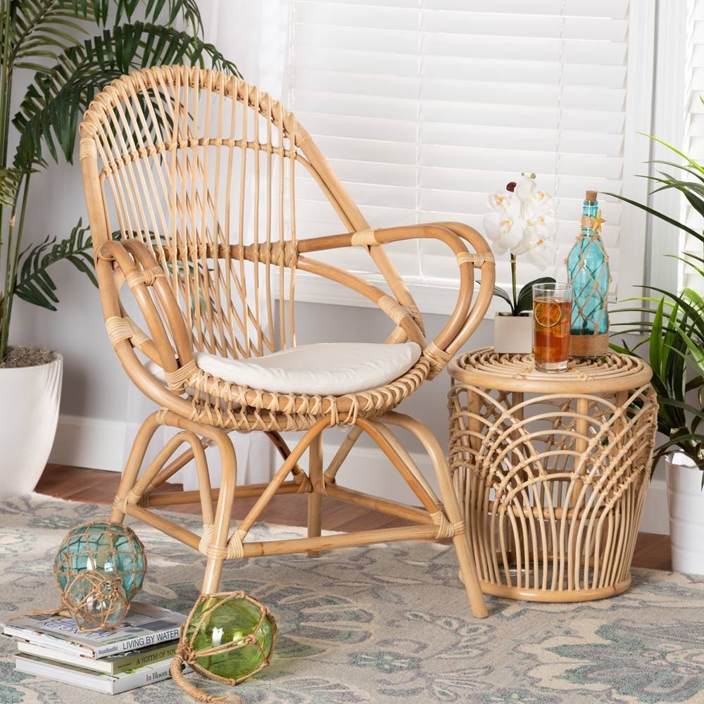 Soloman Bohemian Finished Rattan Accent Chair