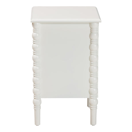 Malinda Classic White Wood 2-Drawer End Table by Wicker Fair