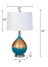 Jasmine Table Lamp Set of 2 Model LUX-108-GOLD/BLUE By Lux Lighting