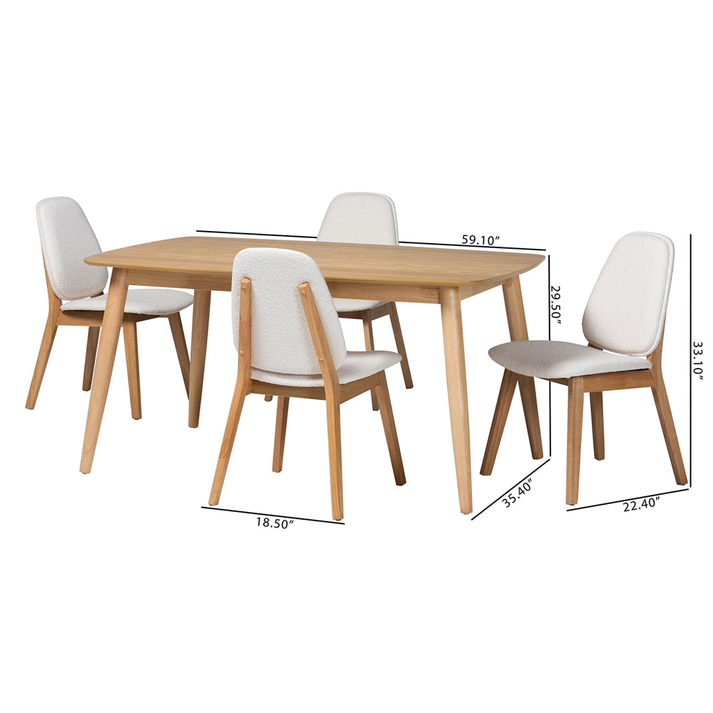 Jennica 5-Piece Dining Set by Wicker Fair