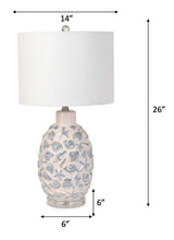 Jenny Table Lamp Set of 2 Model LUX-M164-WHITE/BLUE By Lux Lighting