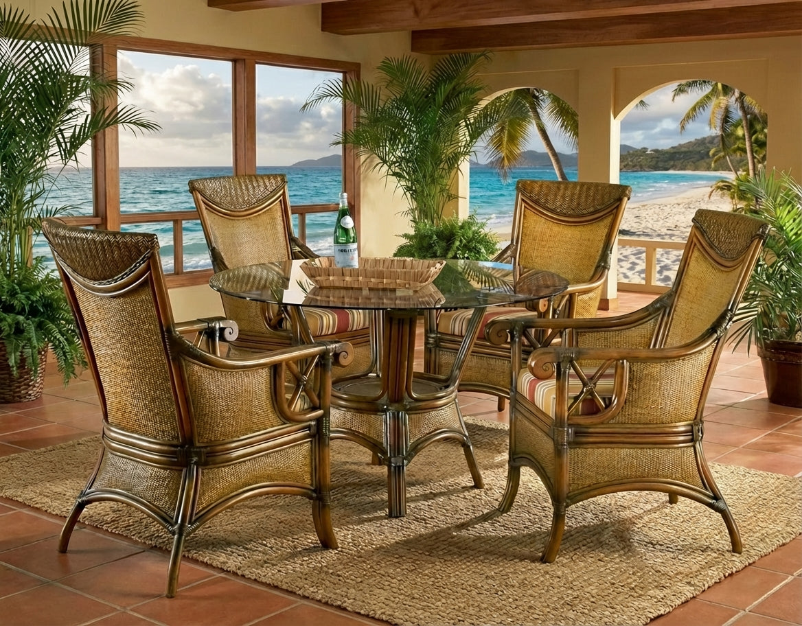 Kailani 6 Pc Rattan Dining Set by Wicker Fair