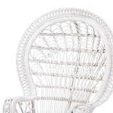 Kallima Wicker Fair White Natural Rattan Peacock Accent Chair