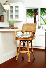 Key Largo Rattan and Wicker Swivel Barstool Model KL101-30-from Alexander and Sheriden